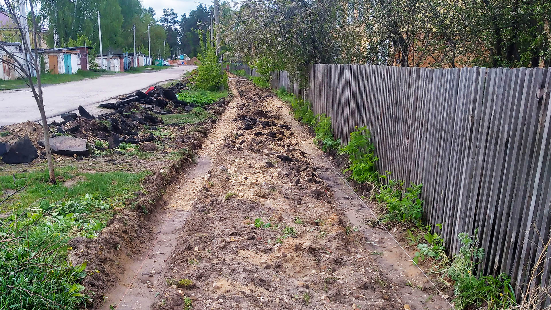 Ремонт тротуара по ул.Гаражная, ул.Мира, п.Сатис