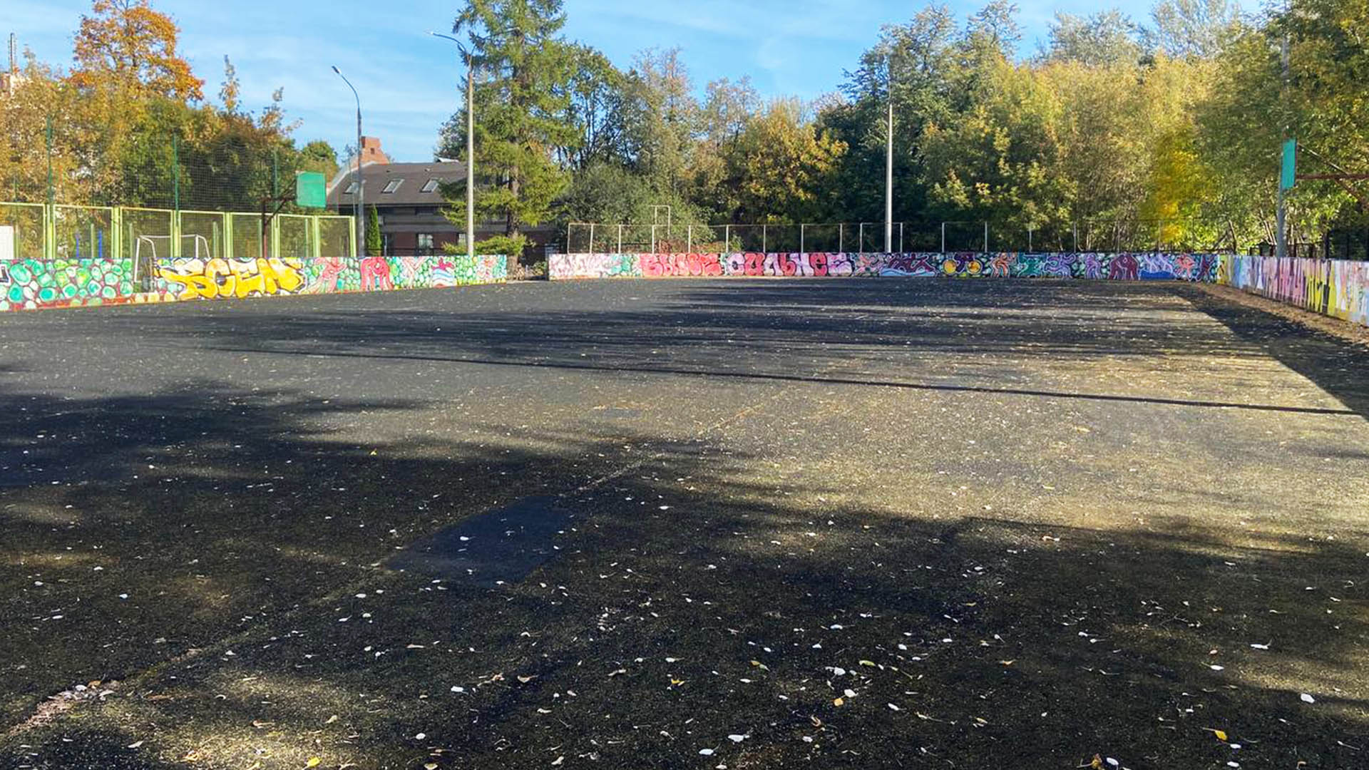 Ремонт резинового покрытия хоккейной площадки на территории МАОУ «Школа №19», г.Нижний Новгород